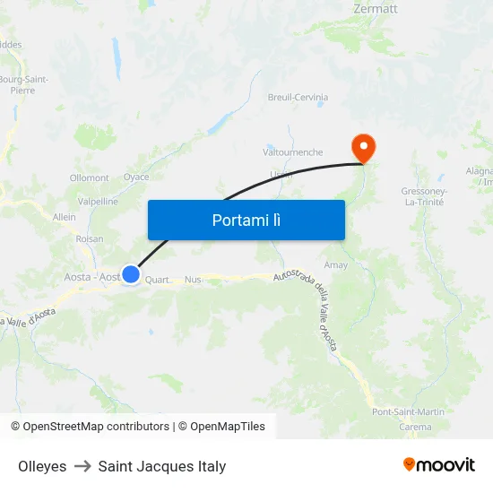 Olleyes to Saint Jacques Italy map