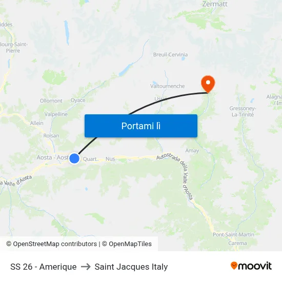 SS 26 - Amerique to Saint Jacques Italy map