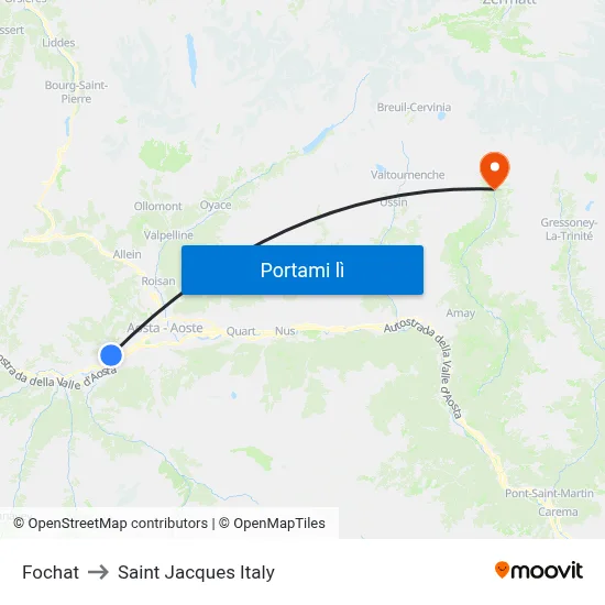 Fochat to Saint Jacques Italy map