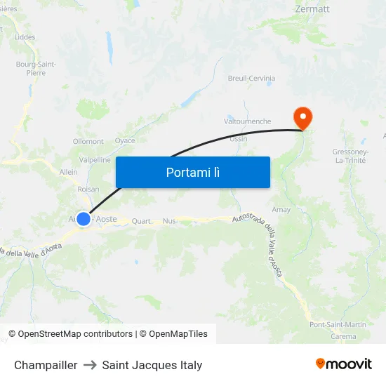 Champailler to Saint Jacques Italy map
