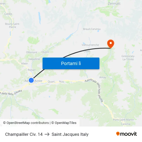 Champailler Civ. 14 to Saint Jacques Italy map