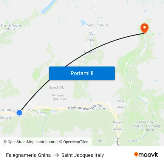 Falegnameria Ghina to Saint Jacques Italy map