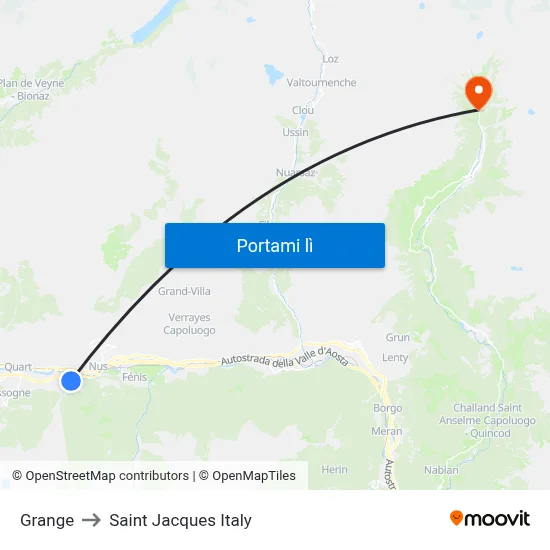 Grange to Saint Jacques Italy map