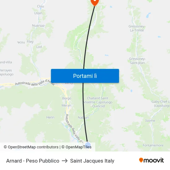Arnard - Peso Pubblico to Saint Jacques Italy map