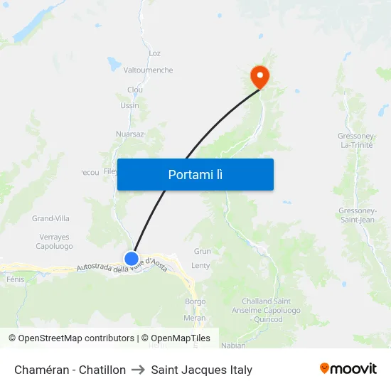 Chaméran - Chatillon to Saint Jacques Italy map