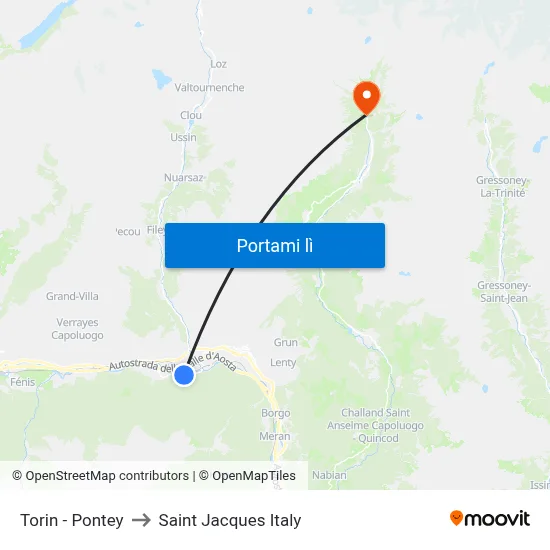 Torin - Pontey to Saint Jacques Italy map