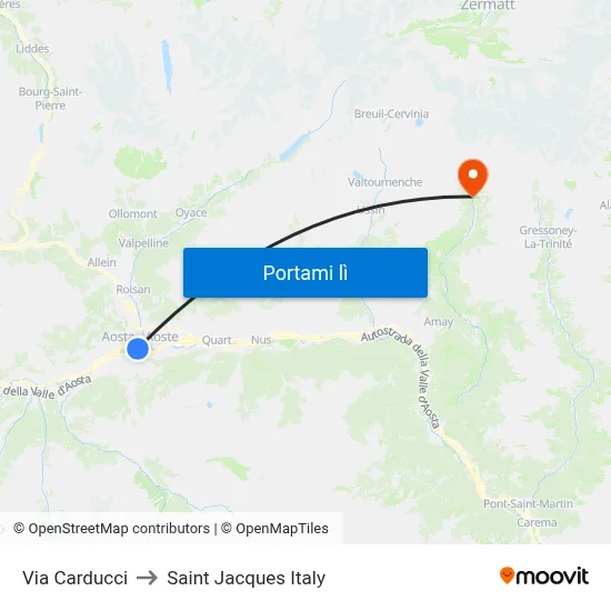 Via Carducci to Saint Jacques Italy map