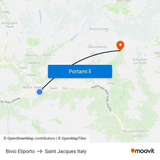 Bivio Eliporto to Saint Jacques Italy map