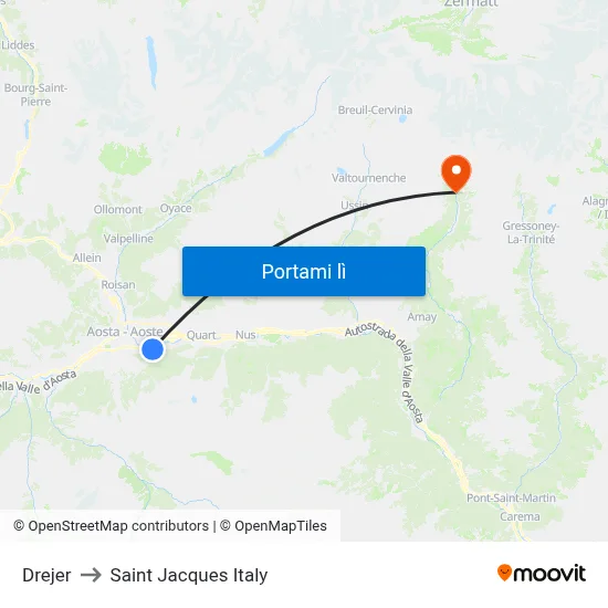 Drejer to Saint Jacques Italy map