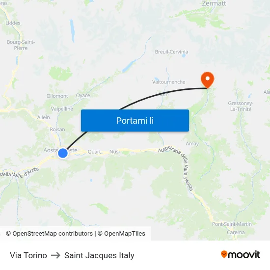 Via Torino to Saint Jacques Italy map
