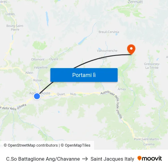 C.So Battaglione Ang/Chavanne to Saint Jacques Italy map