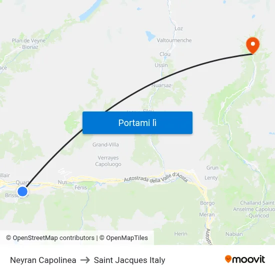 Neyran Capolinea to Saint Jacques Italy map