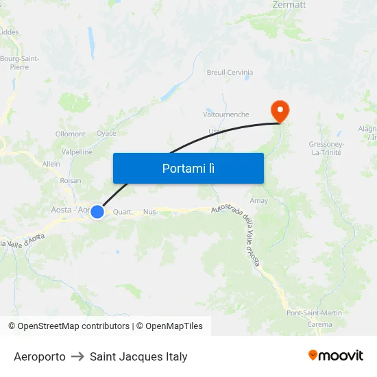 Aeroporto to Saint Jacques Italy map