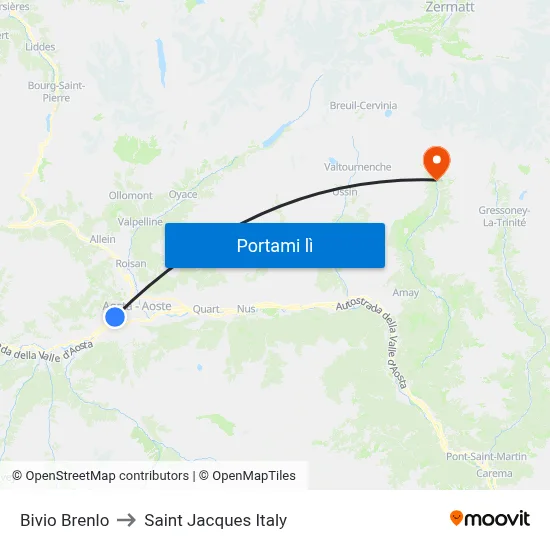 Bivio Brenlo to Saint Jacques Italy map
