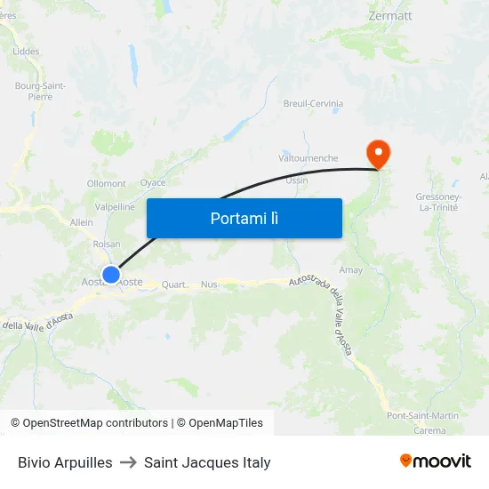 Bivio Arpuilles to Saint Jacques Italy map