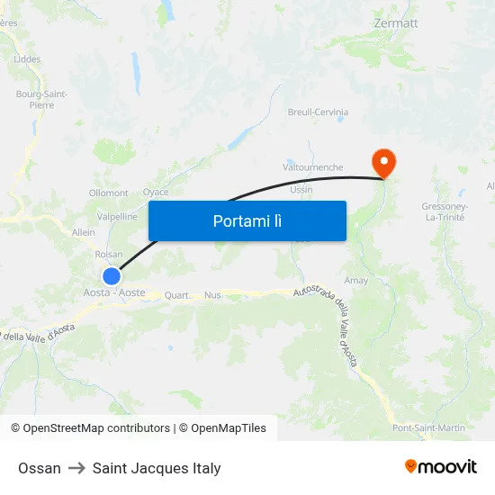 Ossan to Saint Jacques Italy map
