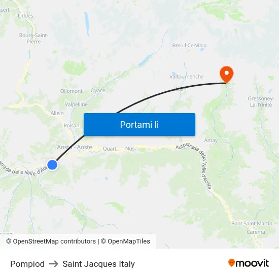 Pompiod to Saint Jacques Italy map