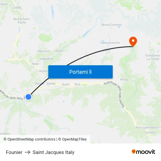 Founier to Saint Jacques Italy map