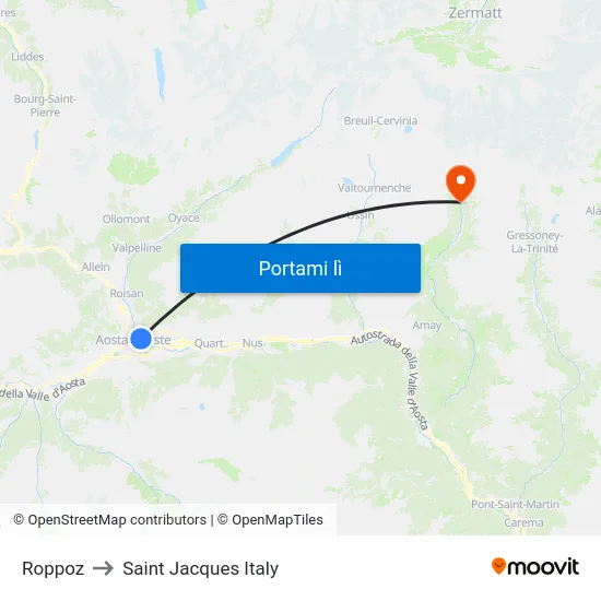 Roppoz to Saint Jacques Italy map