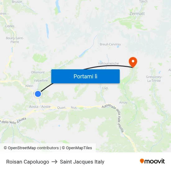 Roisan Capoluogo to Saint Jacques Italy map