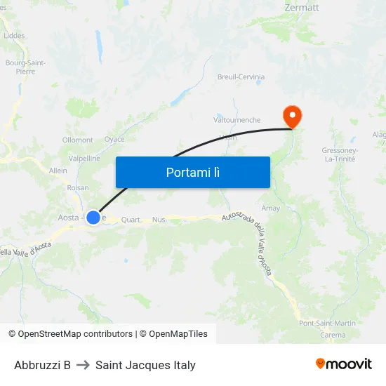 Abbruzzi B to Saint Jacques Italy map