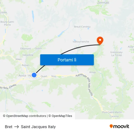 Bret to Saint Jacques Italy map