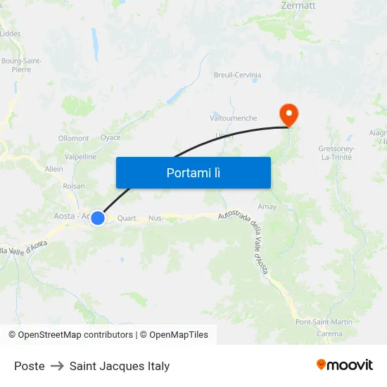 Poste to Saint Jacques Italy map