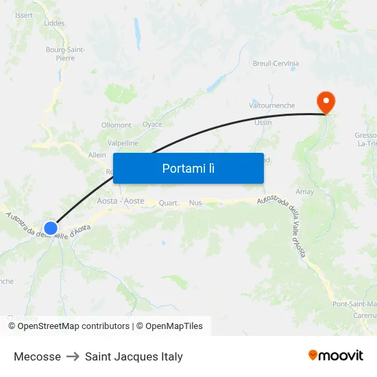 Mecosse to Saint Jacques Italy map