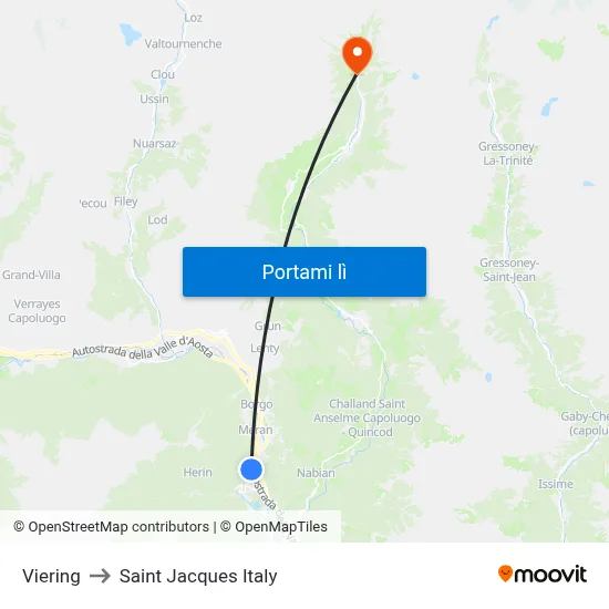 Viering to Saint Jacques Italy map