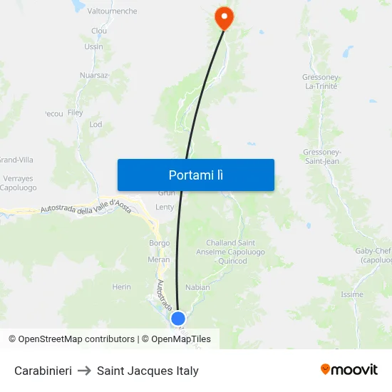 Carabinieri to Saint Jacques Italy map