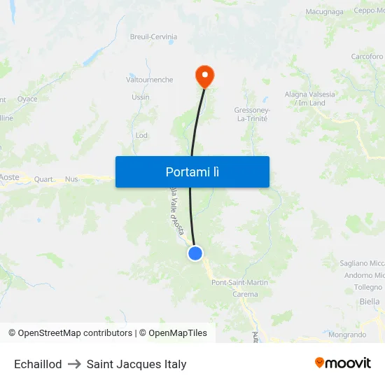 Echaillod to Saint Jacques Italy map