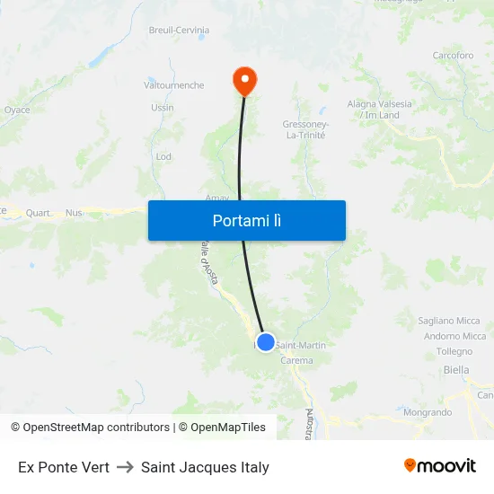Ex Ponte Vert to Saint Jacques Italy map
