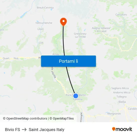 Bivio FS to Saint Jacques Italy map
