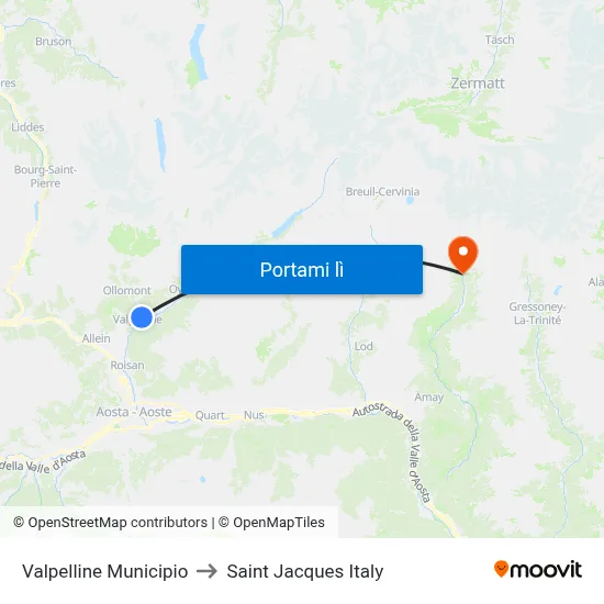 Valpelline Municipio to Saint Jacques Italy map