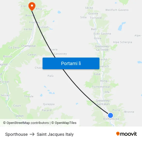 Sporthouse to Saint Jacques Italy map