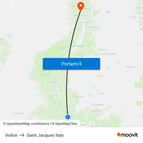 Vollon to Saint Jacques Italy map