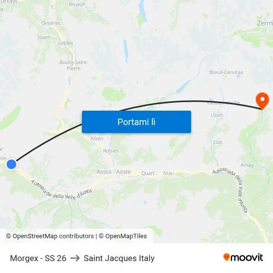Morgex - SS 26 to Saint Jacques Italy map