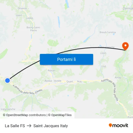 La Salle FS to Saint Jacques Italy map
