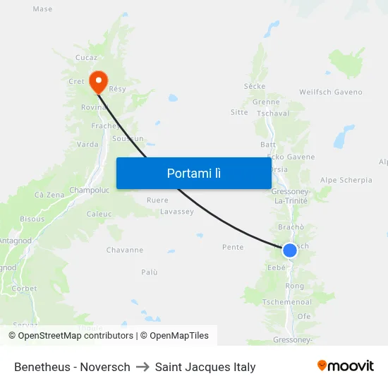 Benetheus - Noversch to Saint Jacques Italy map