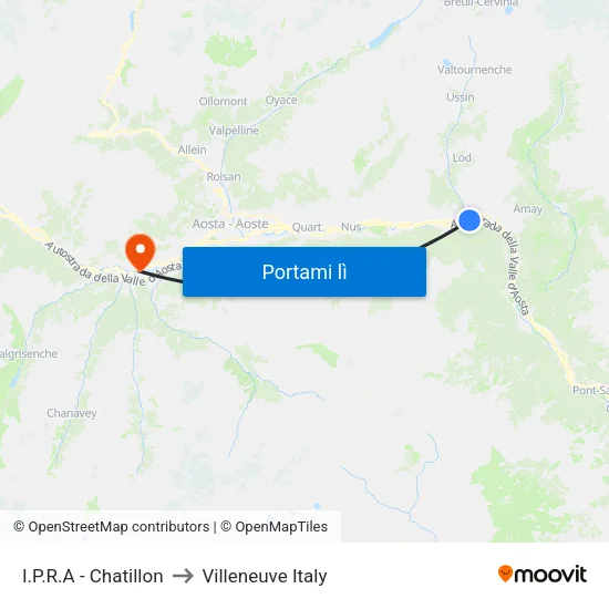 I.P.R.A - Chatillon to Villeneuve Italy map