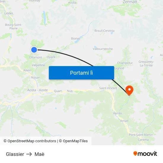Glassier to Maè map