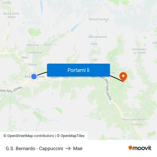 G.S. Bernardo - Cappuccini to Maè map