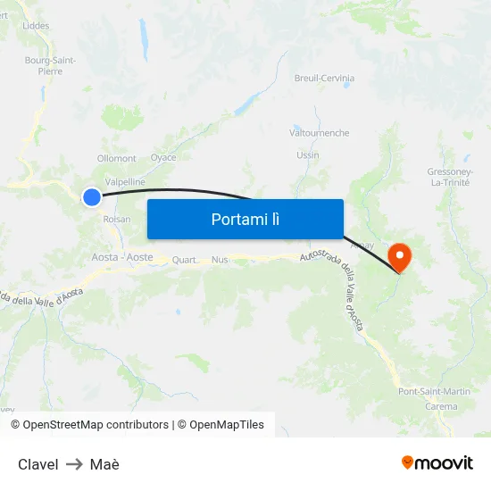 Clavel to Maè map
