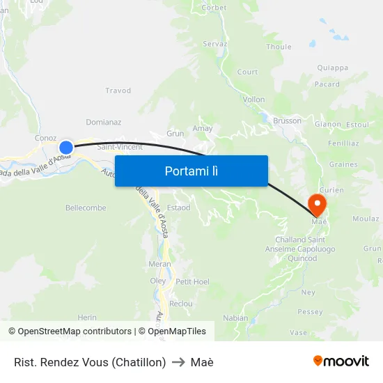 Rist. Rendez Vous (Chatillon) to Maè map