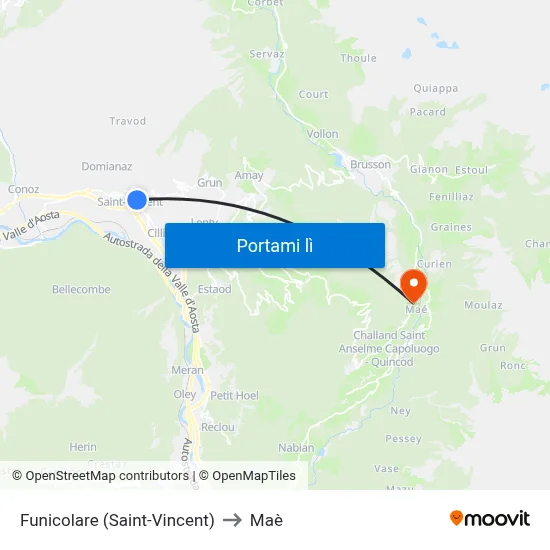 Funicolare (Saint-Vincent) to Maè map