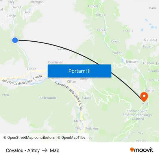 Covalou - Antey to Maè map