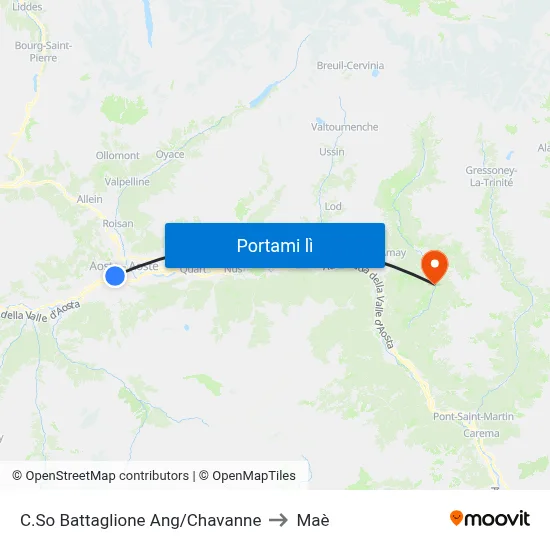 C.So Battaglione Ang/Chavanne to Maè map