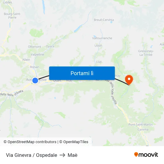 Via Ginevra / Ospedale to Maè map