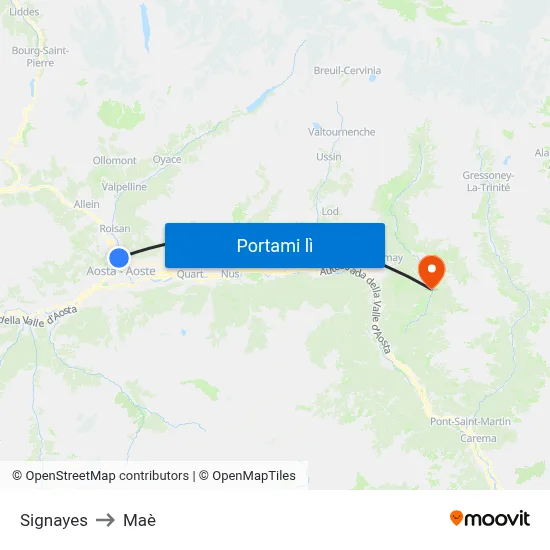 Signayes to Maè map