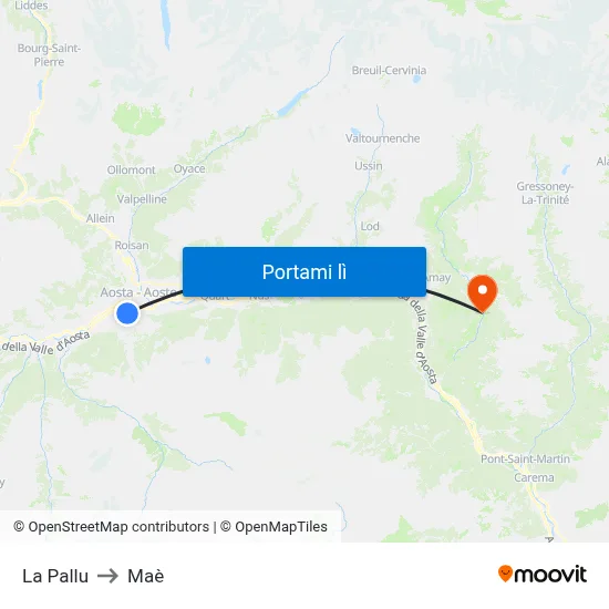 La Pallu to Maè map